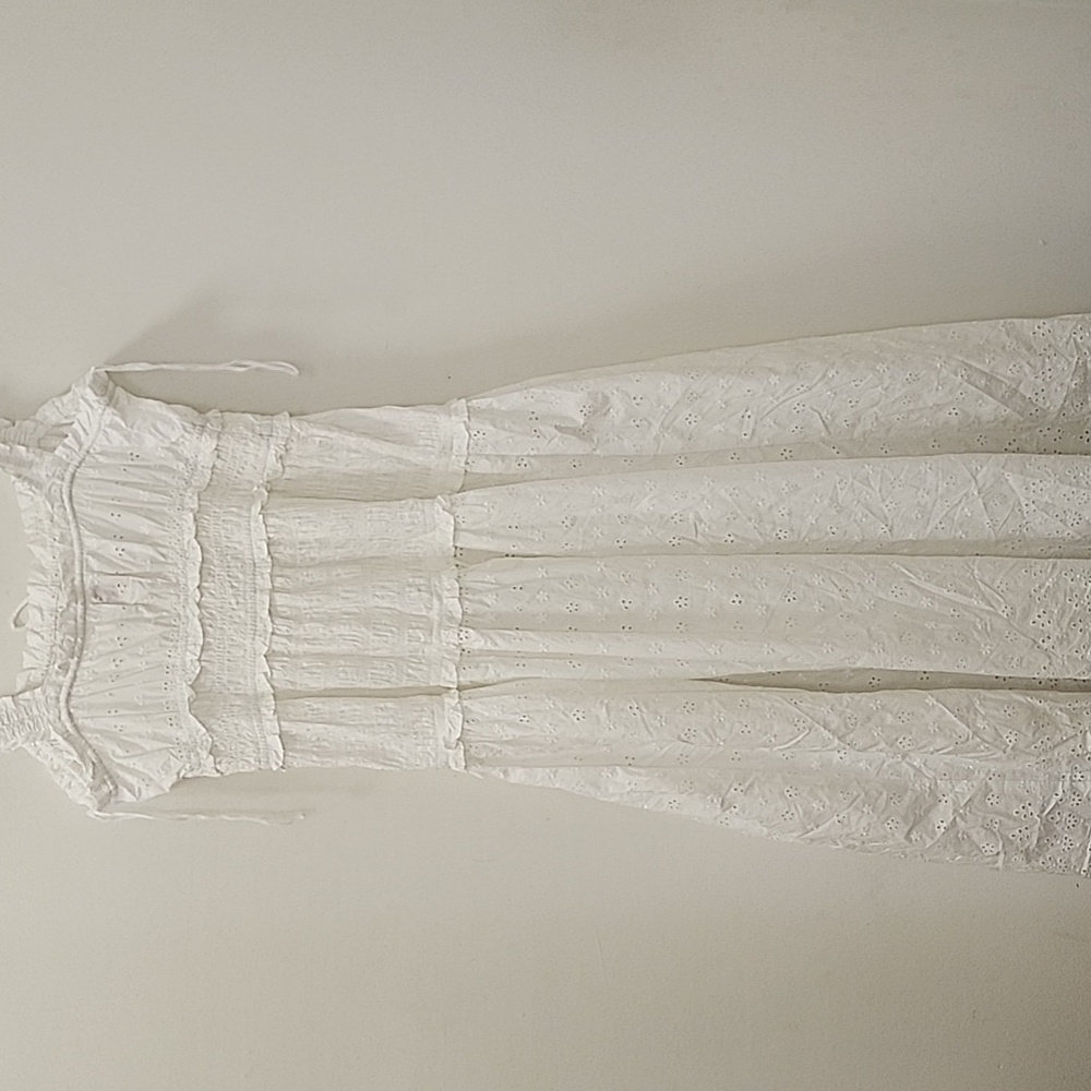 Gap × DÔEN 100% Cotton  Eyelet Midi Dress  Elegant White  Dress Size Meduim - Picture 10 of 16